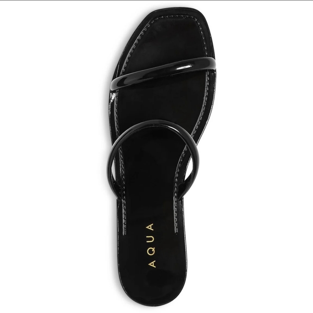 NWOB Aqua Brand Black Size 7 Metallic Slip-On Jelly Sandals